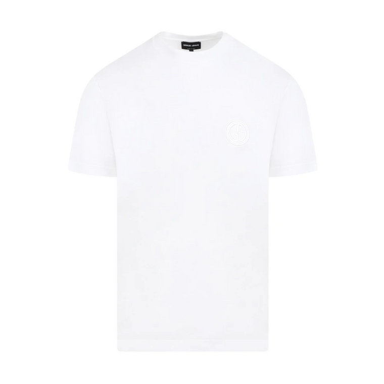Biała Bawełniana Koszulka Giorgio Armani