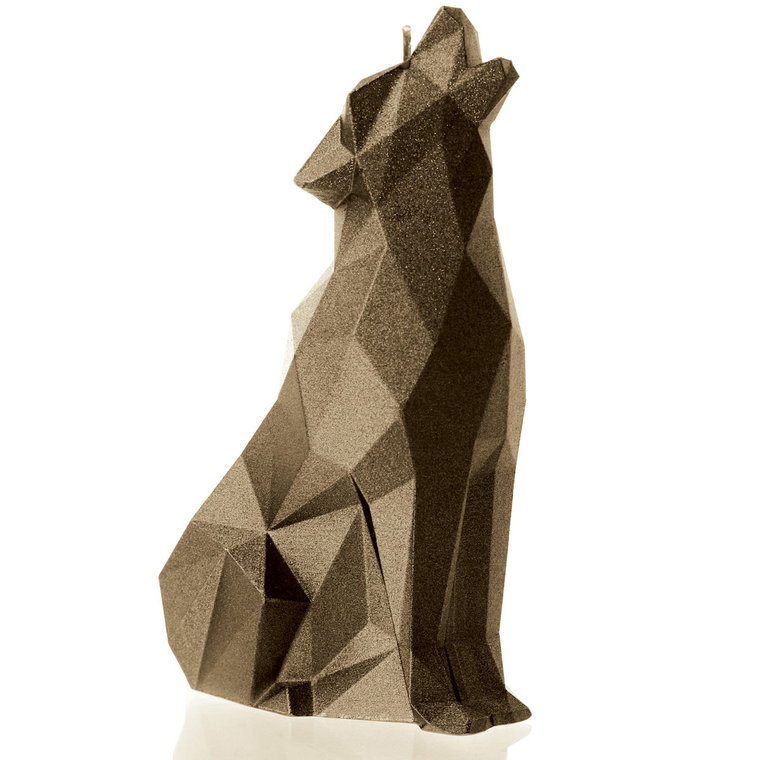 Świeca Wolf Low-Poly Brass