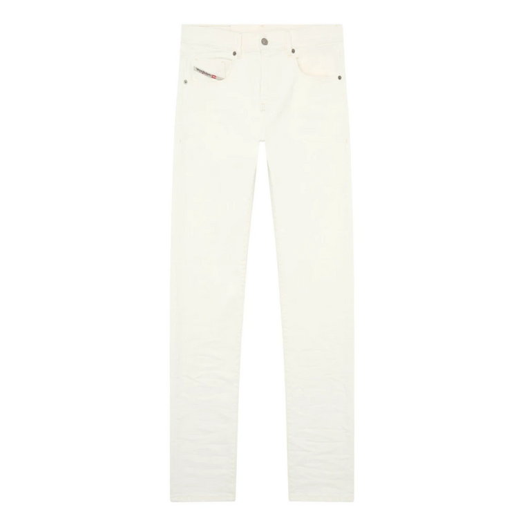 Białe Straight Jeans dla Mężczyzn Diesel