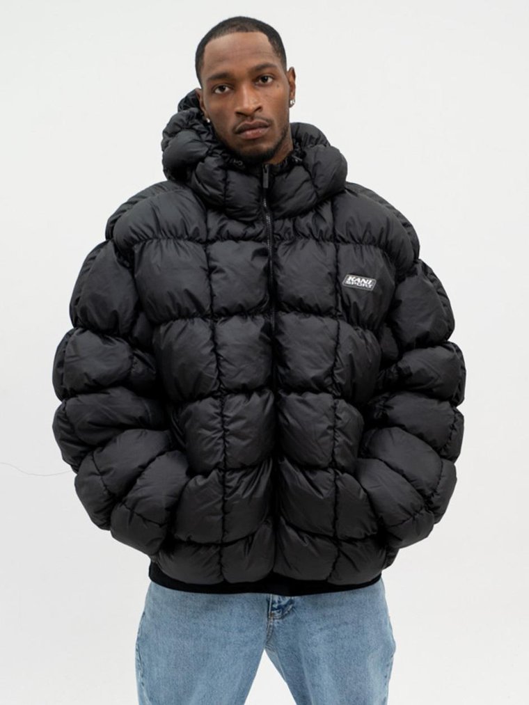 Kurtka Zimowa Pikowana Męska Czarna Karl Kani Sport Patch Square Quilted Puffer