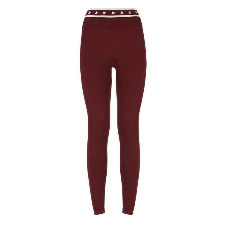 Bordeaux Leggings z ikonicznym logo gwiazdy Golden Goose