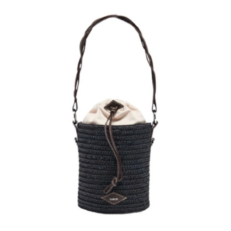 Gina Bucket Bag M Raffia - Rozmiar: U, Kolor: 990 - Czarny Ba&Sh