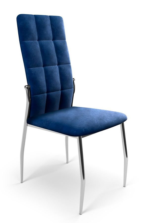 Granatowe nowoczesne pikowane krzesło - Venton