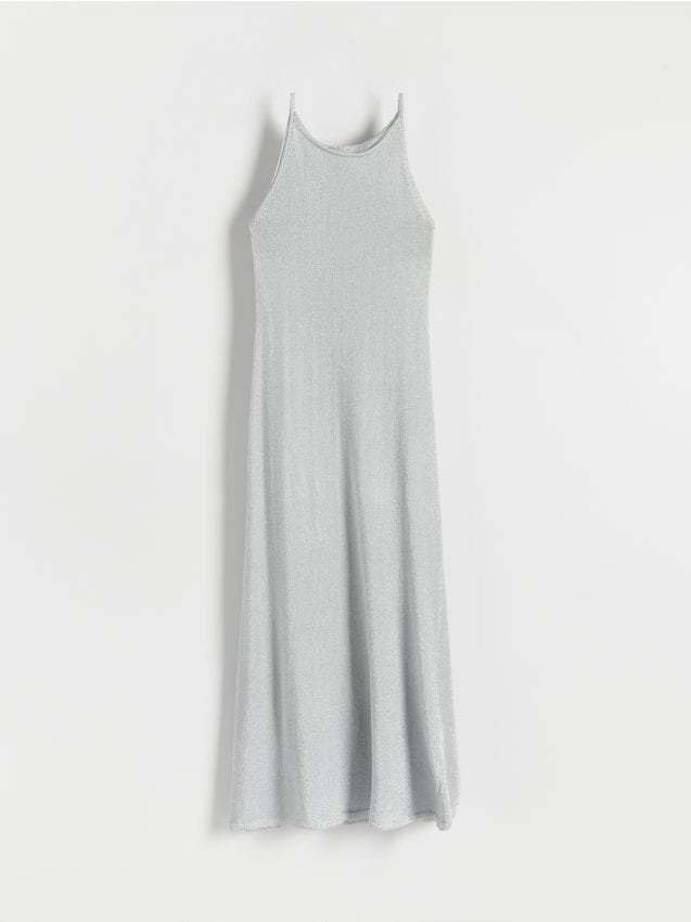 Reserved - Sukienka z metalizowaną nitką - srebrny