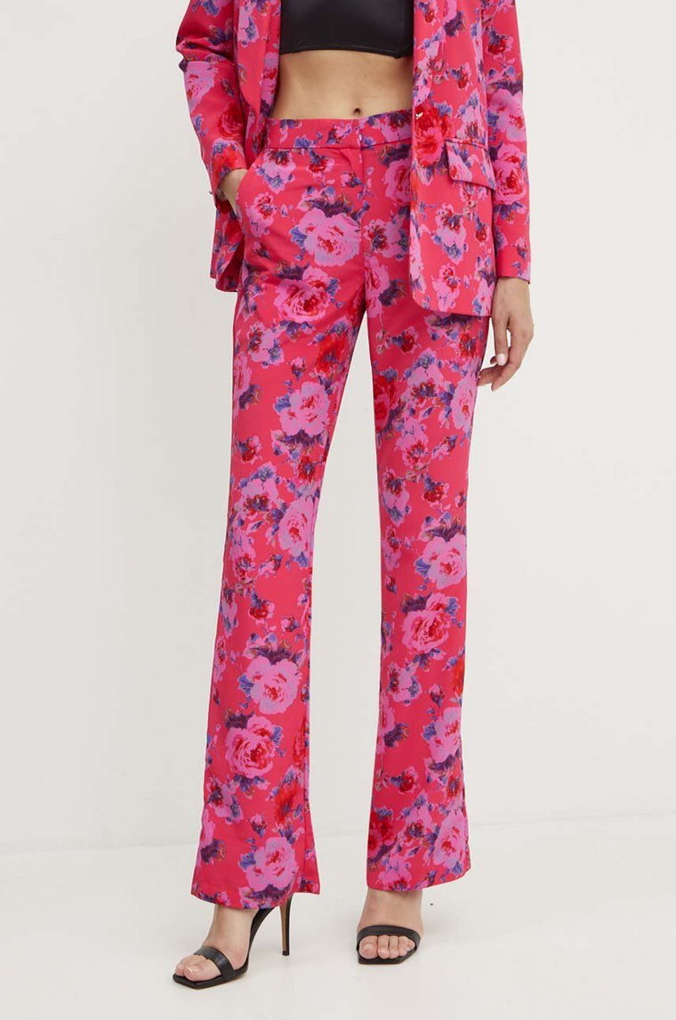 Morgan spodnie POLIN.F damskie kolor różowy proste high waist