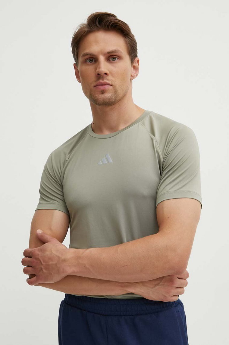 adidas Performance t-shirt treningowy Gym+ kolor beżowy gładki IR5875