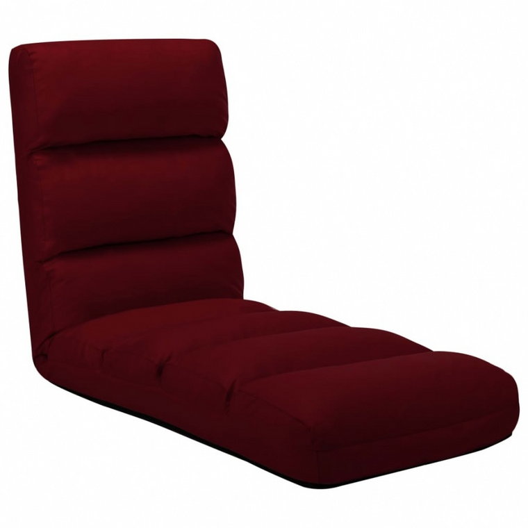 Składane krzesło podłogowe, winna czerwień, sztuczna skóra kod: V-325249