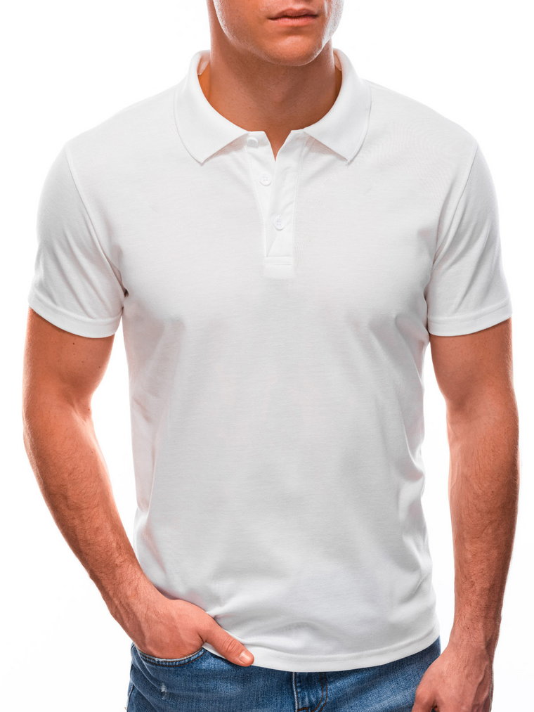 Koszulka męska Polo bez nadruku S1600 - biały