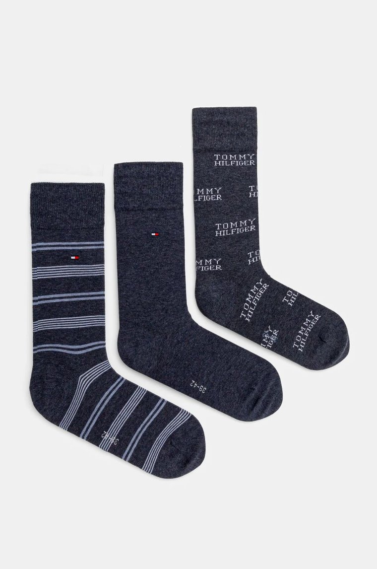 Tommy Hilfiger skarpetki 3-pack męskie kolor niebieski 101013215