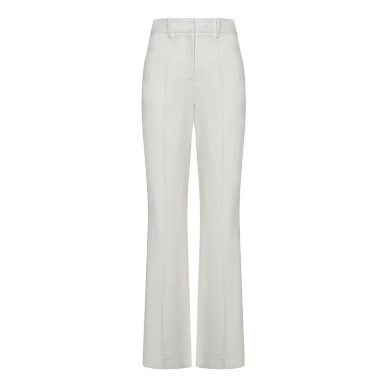 Białe spodnie o wysokim staniku i rozszerzanych nogawkach Balmain