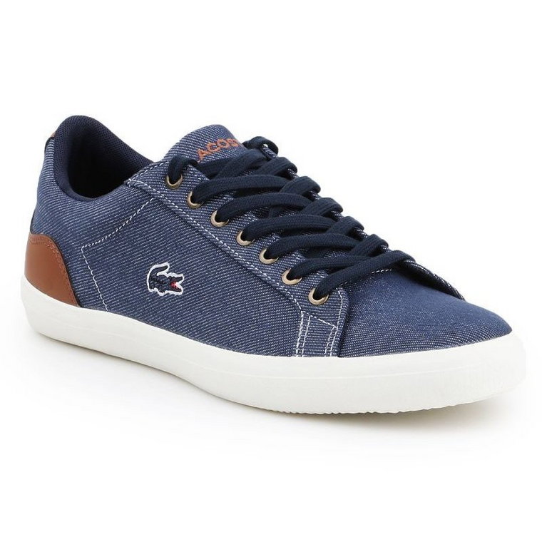 Buty lifestylowe Lacoste Lerond 317 2 Cam M 7-34CAM00422Q8 białe brązowe granatowe