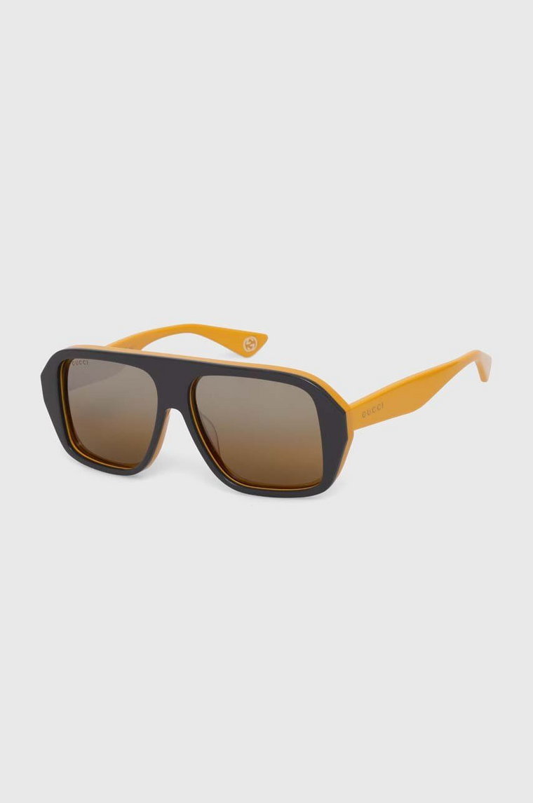 Gucci okulary przeciwsłoneczne męskie kolor żółty GG1615S