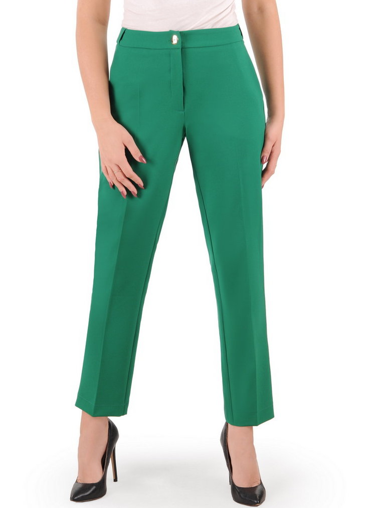 Eleganckie spodnie z kieszeniami w kolorze zieleni 37327