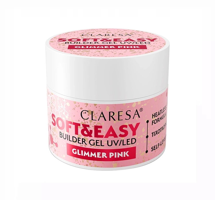 Claresa Soft & Easy żel budujący Glimmer Pink 45g