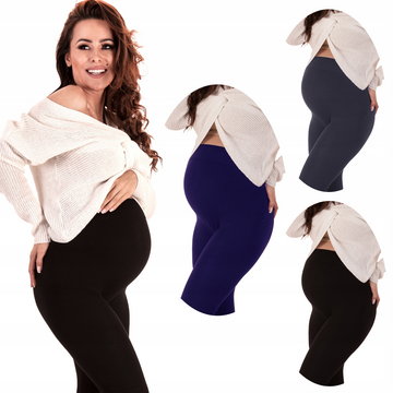 3 sztuki Legginsy Bezszwowe Spodnie Ciążowe zestaw