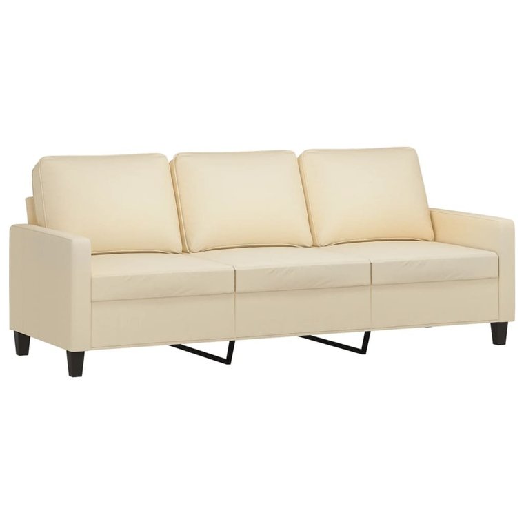 Sofa 3-osobowa kremowa 198x77x80cm - design i wygo