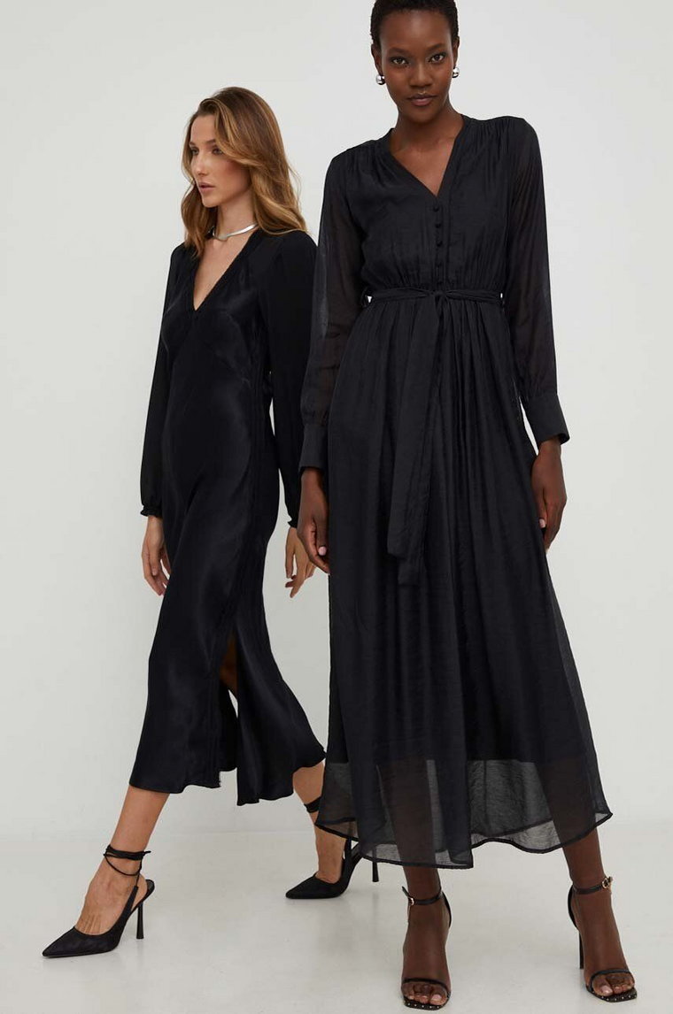 Answear Lab sukienka X kolekcja limitowana NO SHAME kolor czarny maxi rozkloszowana