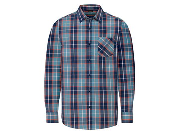 LIVERGY® Koszula męska casualowa z bawełny, 1 sztuka (XL (43/44), Kratka/niebieski/czerwony)