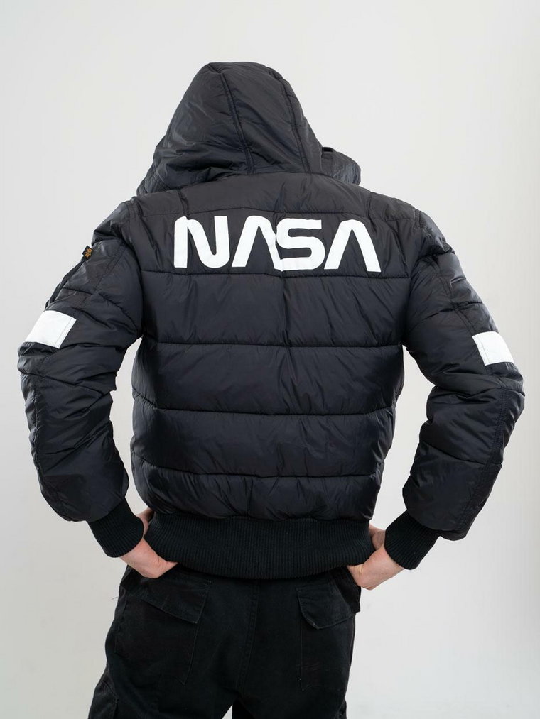 Kurtka Puchowa Alpha Industries Hooded Puffer FD NASA Czarna