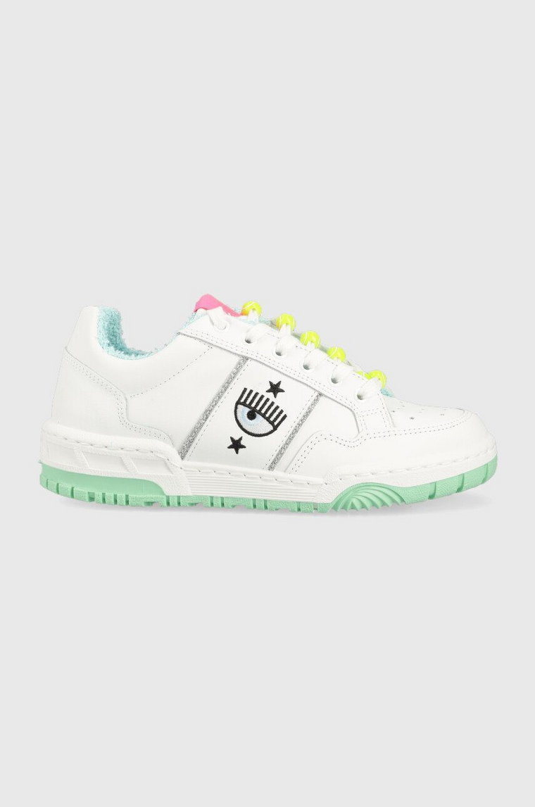 Chiara Ferragni sneakersy skórzane CF3112_009 kolor biały CF1 LOW