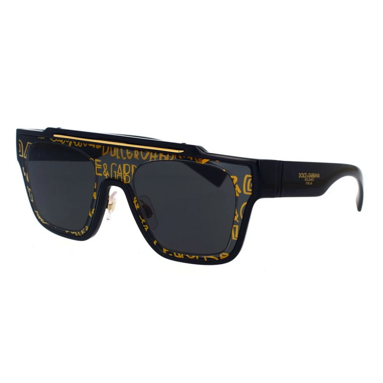 Okulary przeciwsłoneczne w kształcie kwadratu z złotym detalem marki Dolce & Gabbana