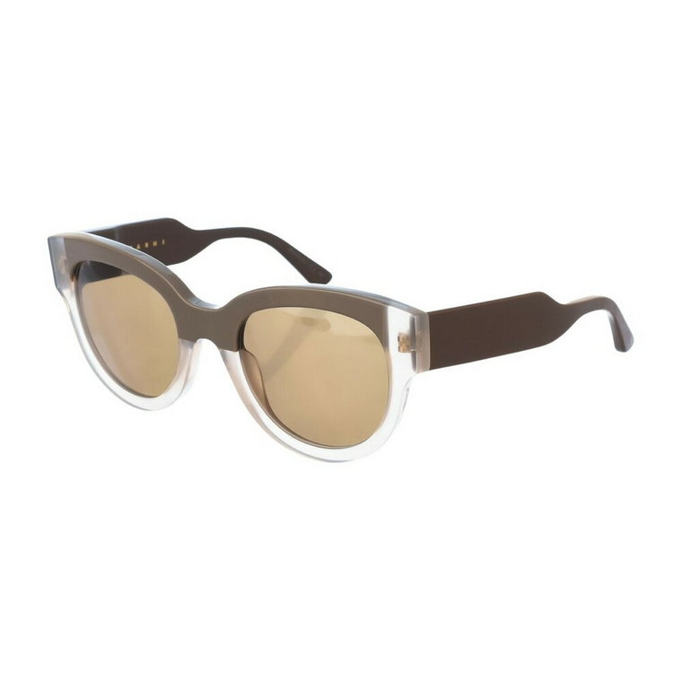 Brązowe Okulary Przeciwsłoneczne z Owalnymi Soczewkami i Ochroną UV Marni