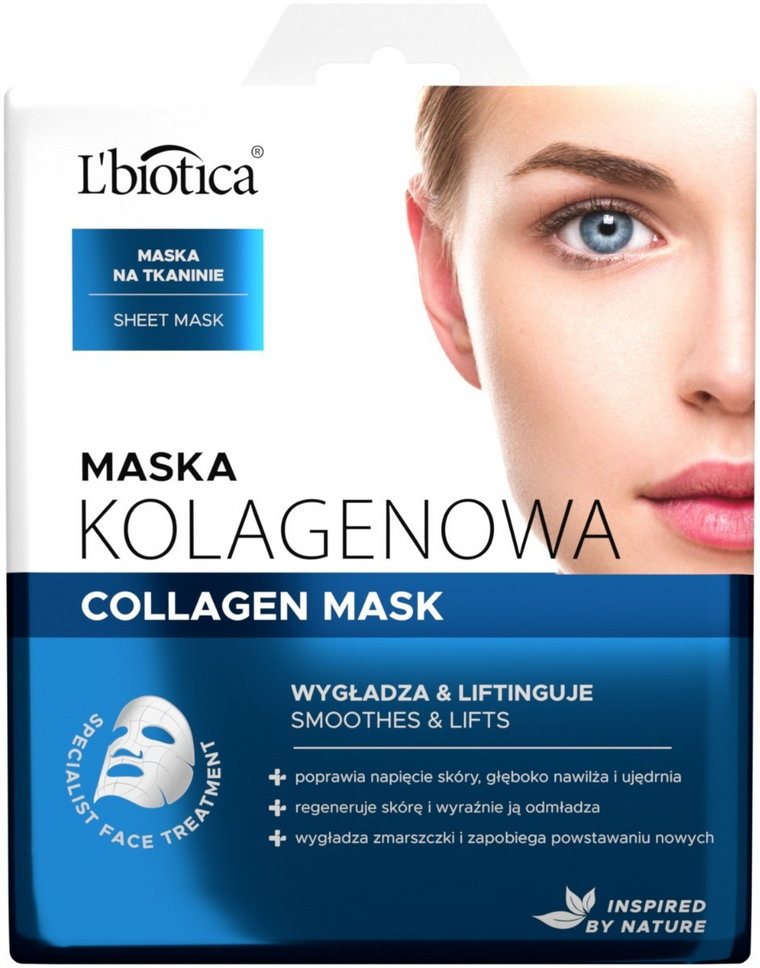 L'biotica Źródło Młodości - maska kolagenowa do twarzy na tkaninie 23ml