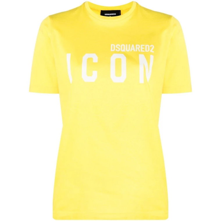 Żółty Casual Damski T-shirt Dsquared2