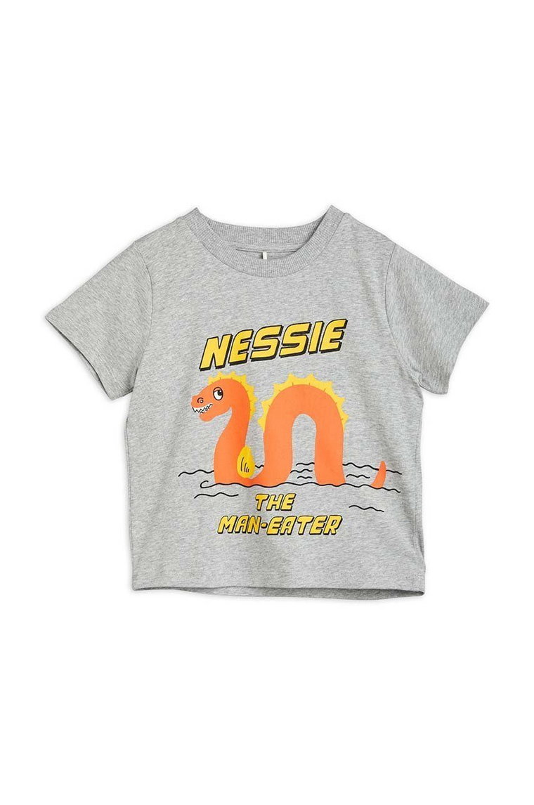 Mini Rodini t-shirt dziecięcy kolor szary z nadrukiem