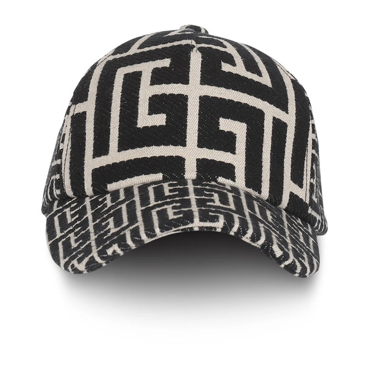 Monogramowany czapka z żakardu Balmain