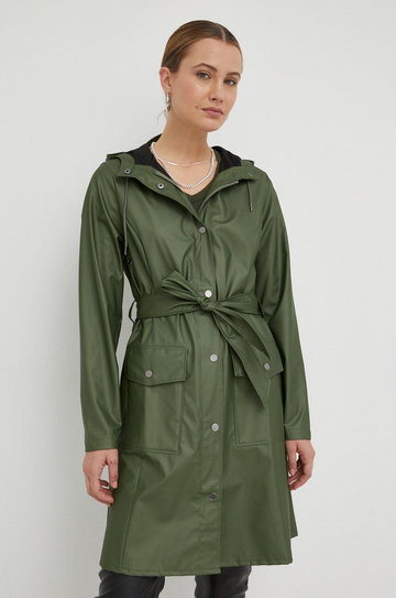 Rains kurtka przeciwdeszczowa 18130 Curve Jacket damska kolor zielony przejściowa