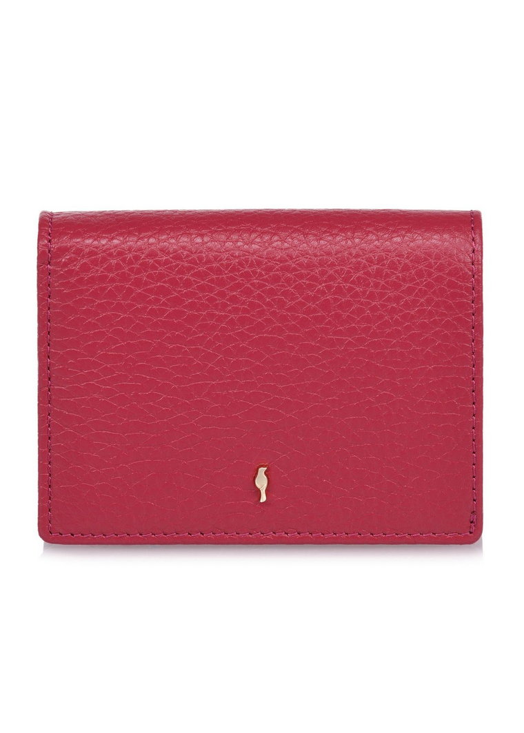 Różowy skórzany portfel damski z ochroną RFID
