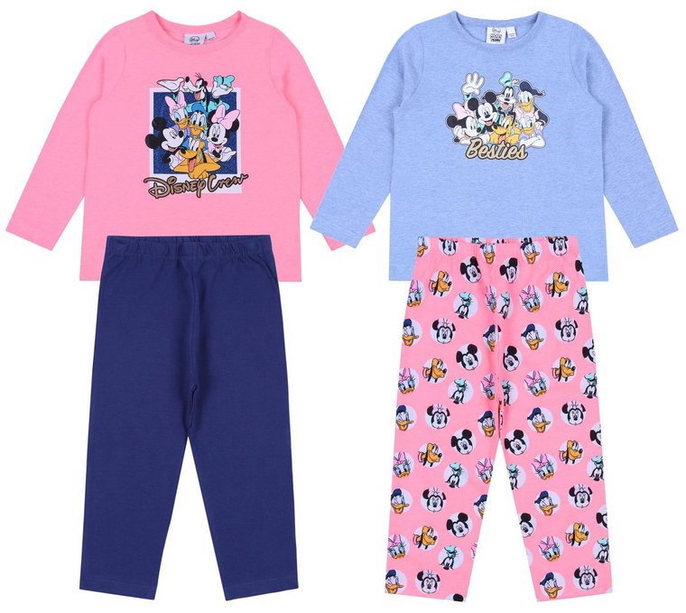2x niebiesko-różowa piżama Mickey Disney 18-24m 92 cm