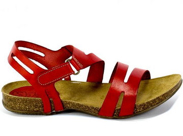Sandały SPK Shoes 2920 Vaquetilla Rojo Czerwony Skóra