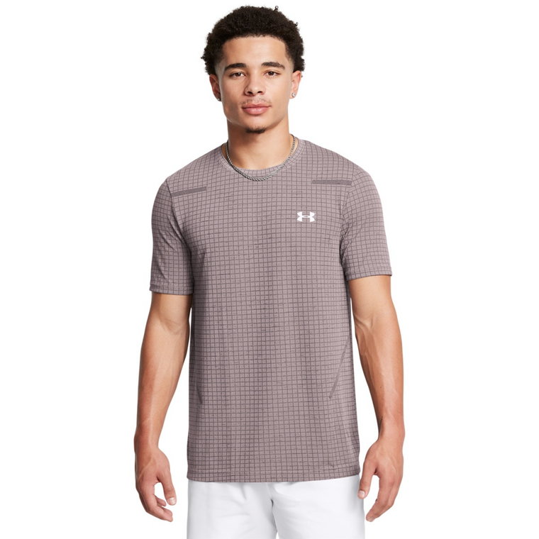 Męska koszulka treningowa Under Armour Vanish Seamless Grid SS - beżowa