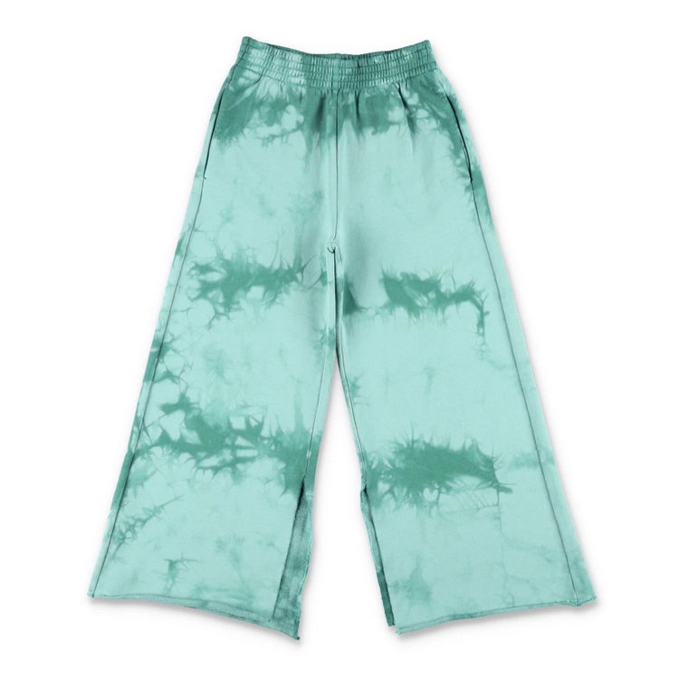 Zielone spodnie z polaru w stylu tie-dye MM6 Maison Margiela