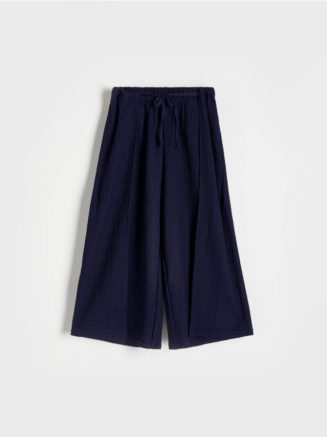 Reserved - Spodnie culotte - granatowy