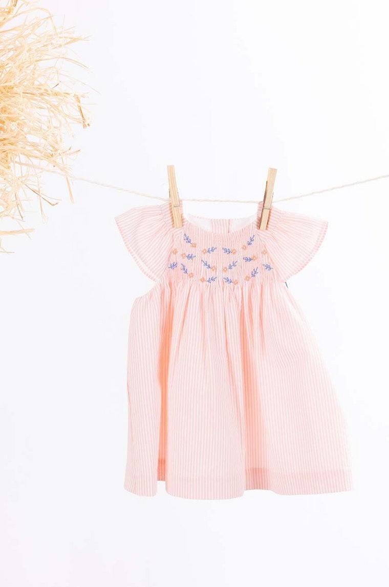 Tartine et Chocolat sukienka bawełniana dziecięca kolor różowy mini rozkloszowana