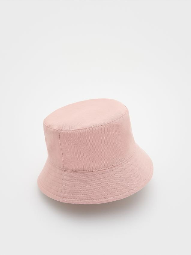 Reserved - Dwustronny kapelusz bucket hat - pastelowy róż
