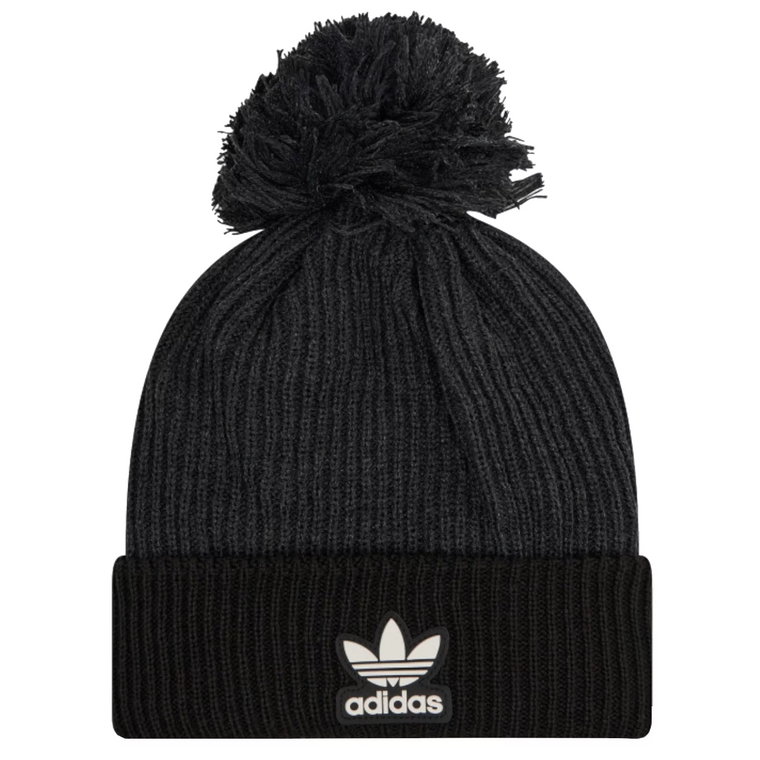 adidas Adicolor Collegiate Pom Beanie H35510, Damskie, Czarne, czapki, poliakryl, rozmiar: OSFM