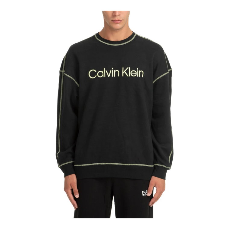 Jednokolorowy Sweter z Logo i Haftami Calvin Klein