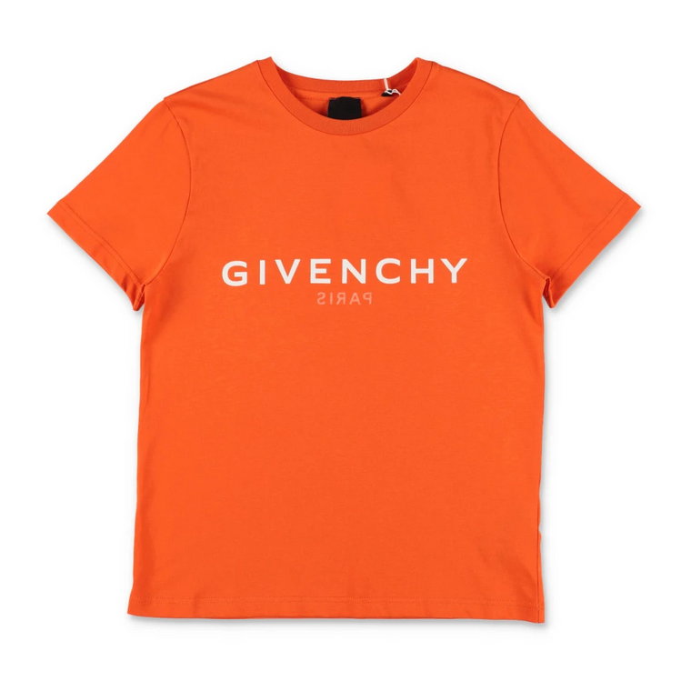 Pomarańczowa Bawełniana Koszulka Chłopięca z Jerseyu Givenchy