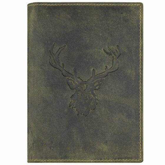Greenburry Vintage Deer ID Case Leather 12 cm oliv
