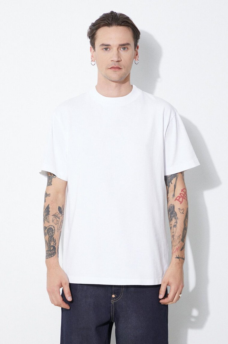 424 t-shirt bawełniany Alias T-Shirt męski kolor biały gładki FF4SMH01AP-JE341.064