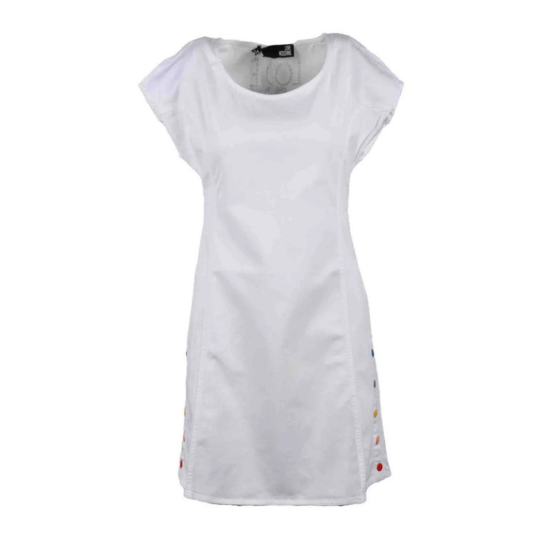 Stylowa Biała Sukienka Dzienna dla Kobiet Love Moschino