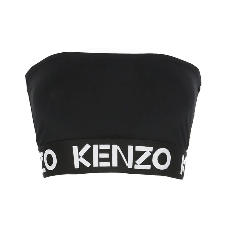 Czarny Crop Top z Logo Kenzo