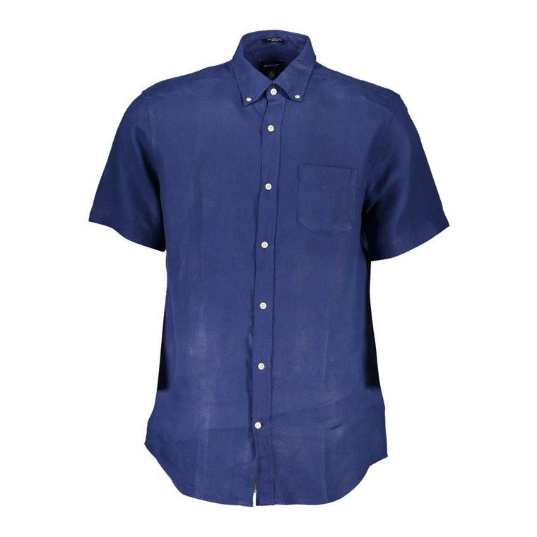 Niebieska Koszula lniana, Regular Fit Gant