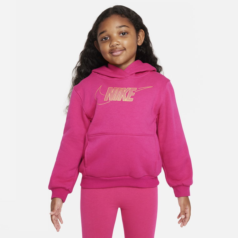 Bluza z kapturem dla małych dzieci Nike Sportswear Club Fleece Holiday Shine - Różowy