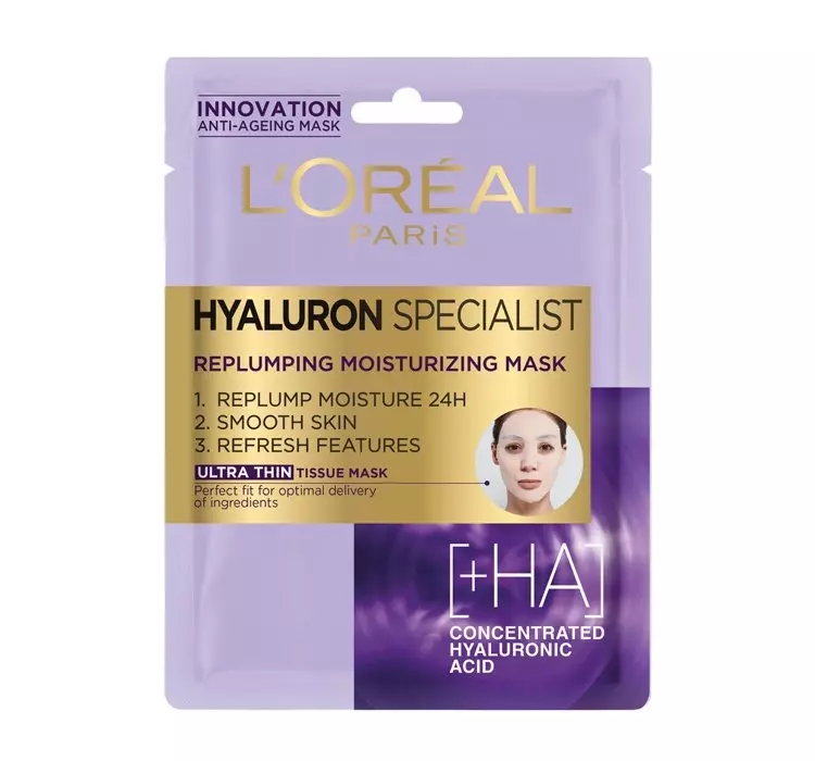 LOREAL HYALURON SPECIALIST NAWILŻAJĄCO WYPEŁNIAJĄCA MASKA W PŁACIE 30G