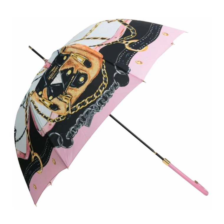 Różowe Akcesoria Parasol Moschino